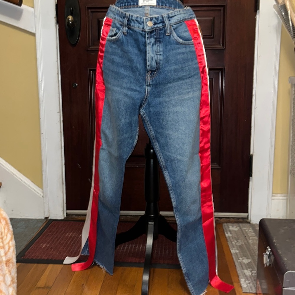Zara Authentic Denim by TRF Jeans w/ Red & White Ribbon